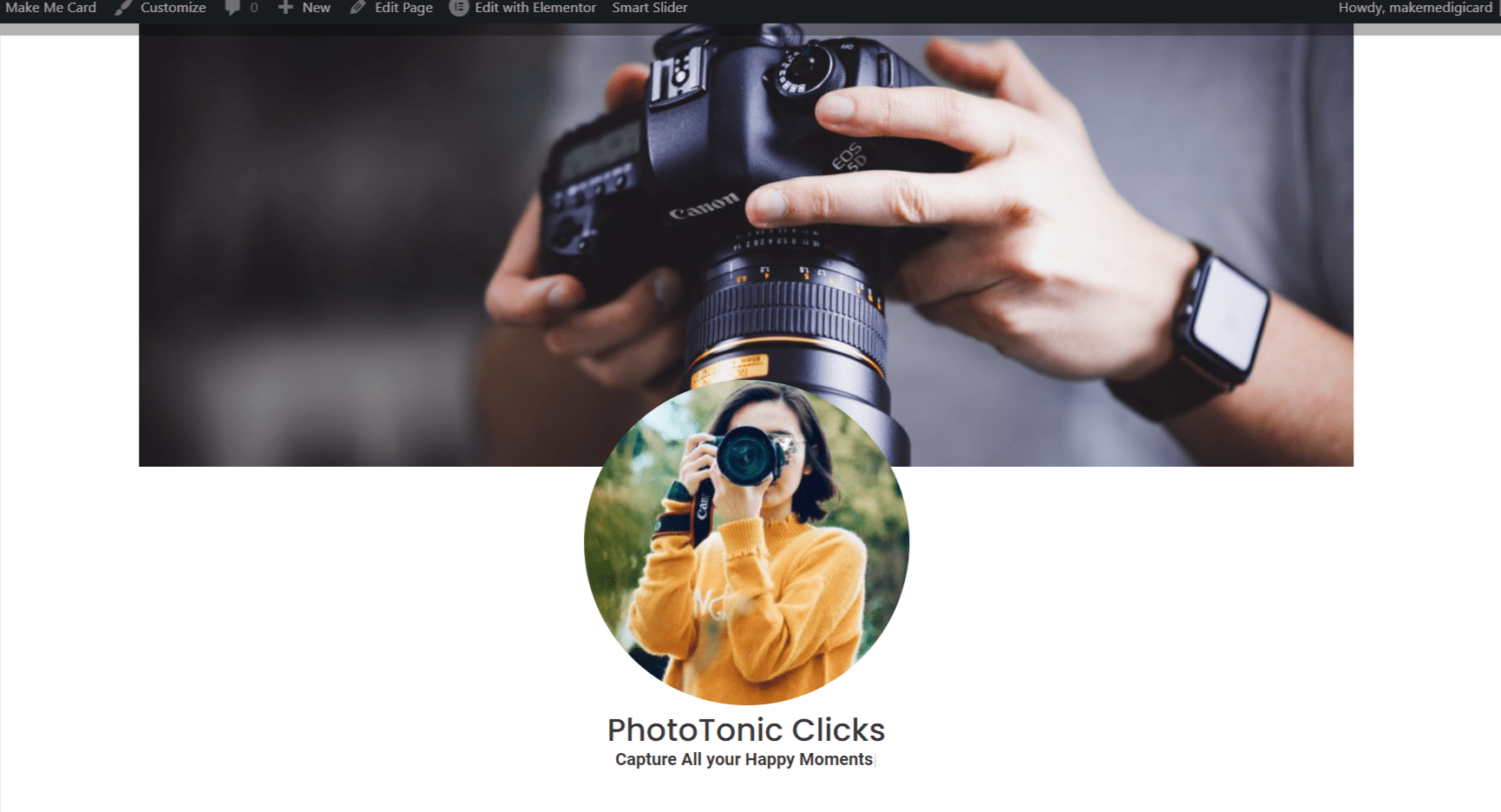 Photographer and Designer Digital Visiting Card 1 Photographer and Designer Digital Visiting Card